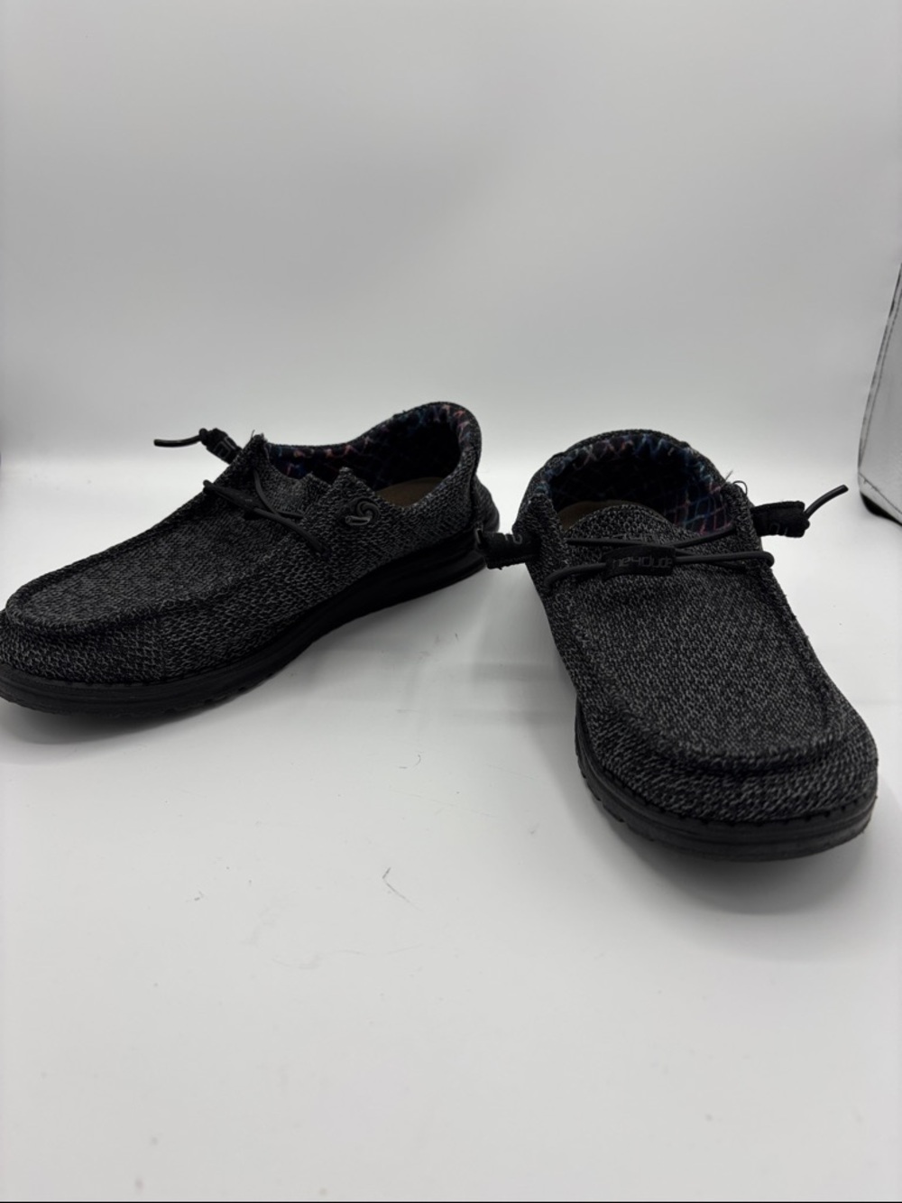 Hey Dude Men's Slip-On Loafers in Charcoal Black